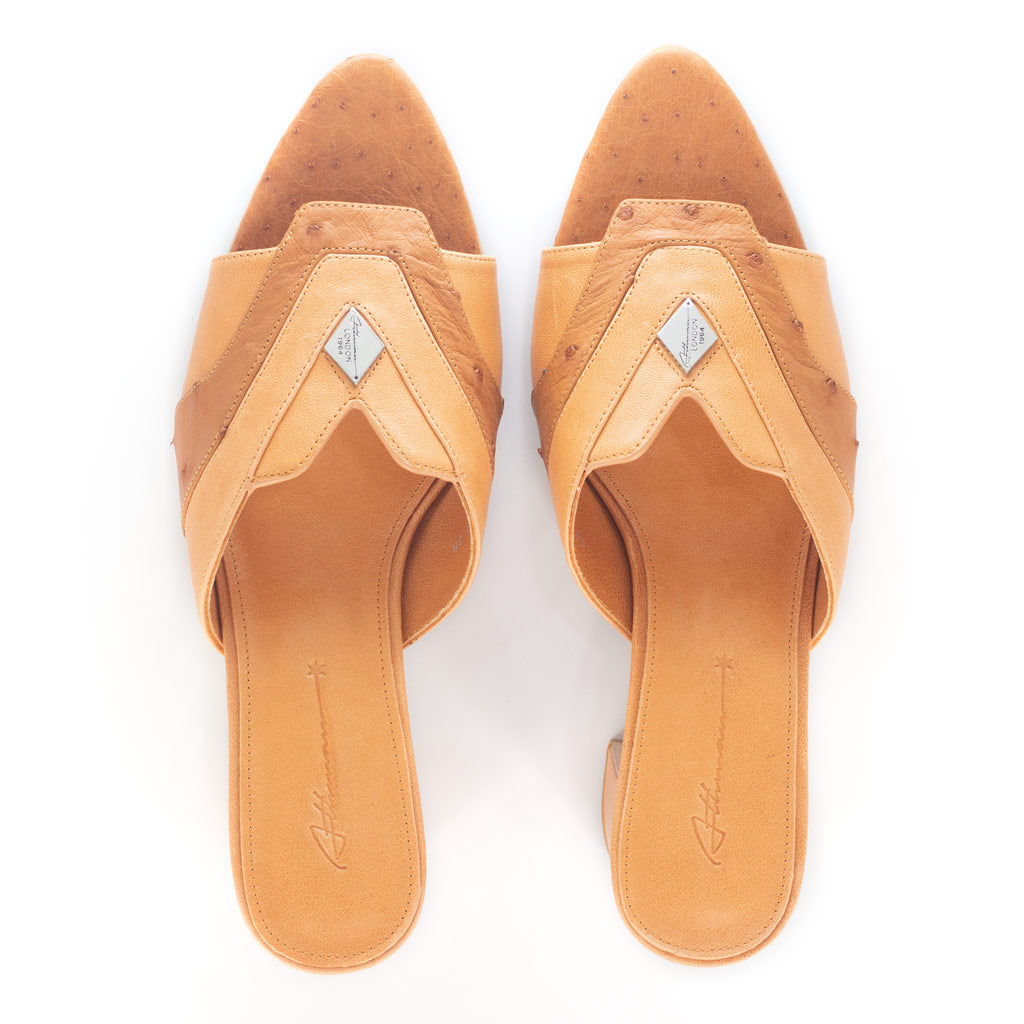 Najma Ostrich Heeled Sandal